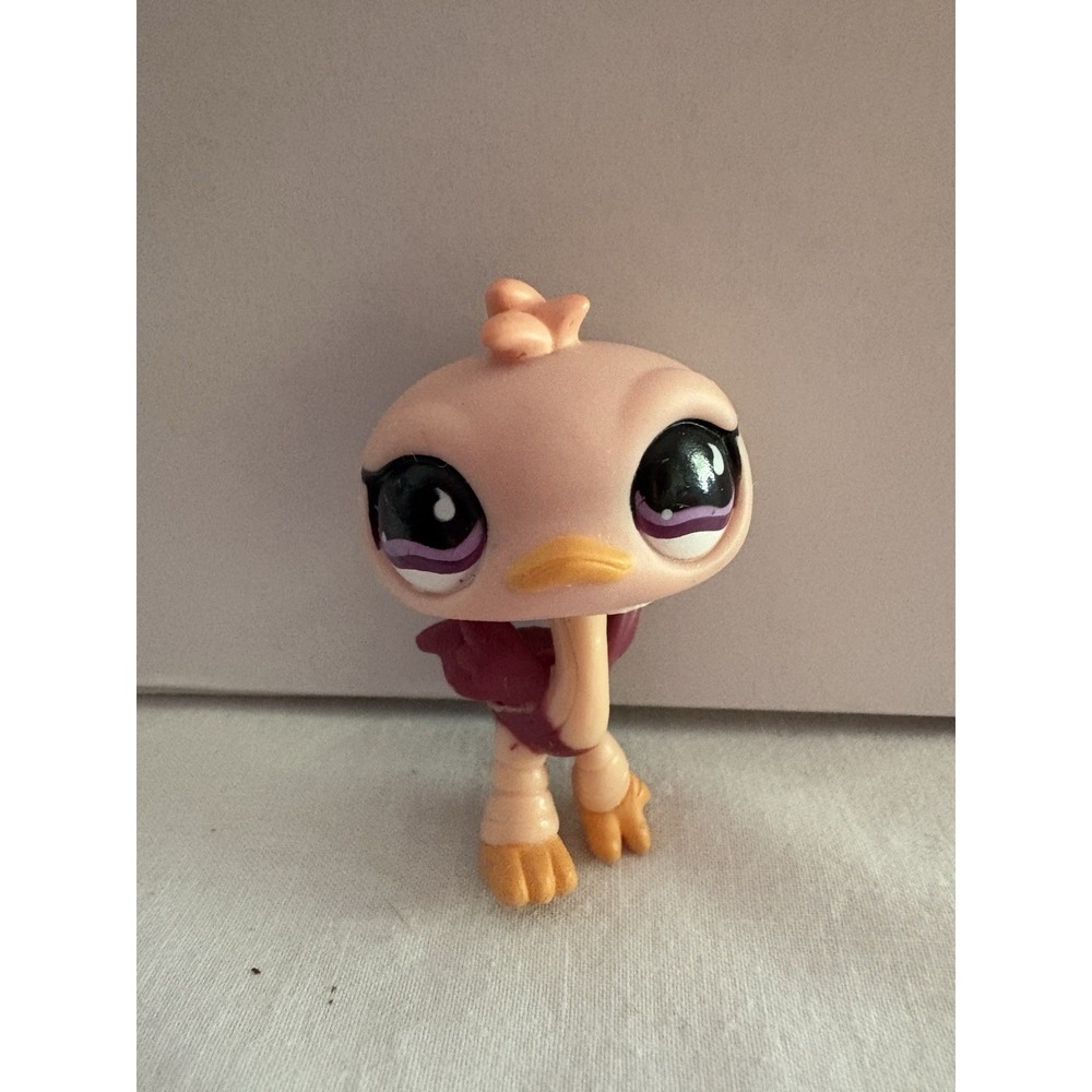 Hasbro Littlest Pet Shop Ostrich #851 Bird Pink Purple Vintage 2004 LPS Toy